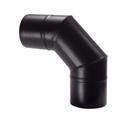 Vitreous enamel elbow 90° M/M 80 mm black matt Save Pellet