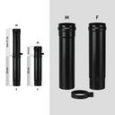 Vitreous enamel telescopic set 100x330 mm black matt Save Pellet Light